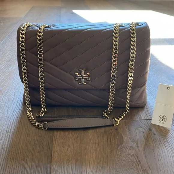 Tory Burch Taupe Quilted Shoulder Bag - Picture 3 of 16